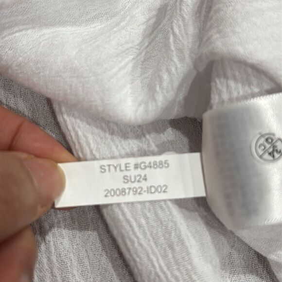 J Crew Fringe beach tunic White Top with Multicolor Trim size S - Picture 9 of 12